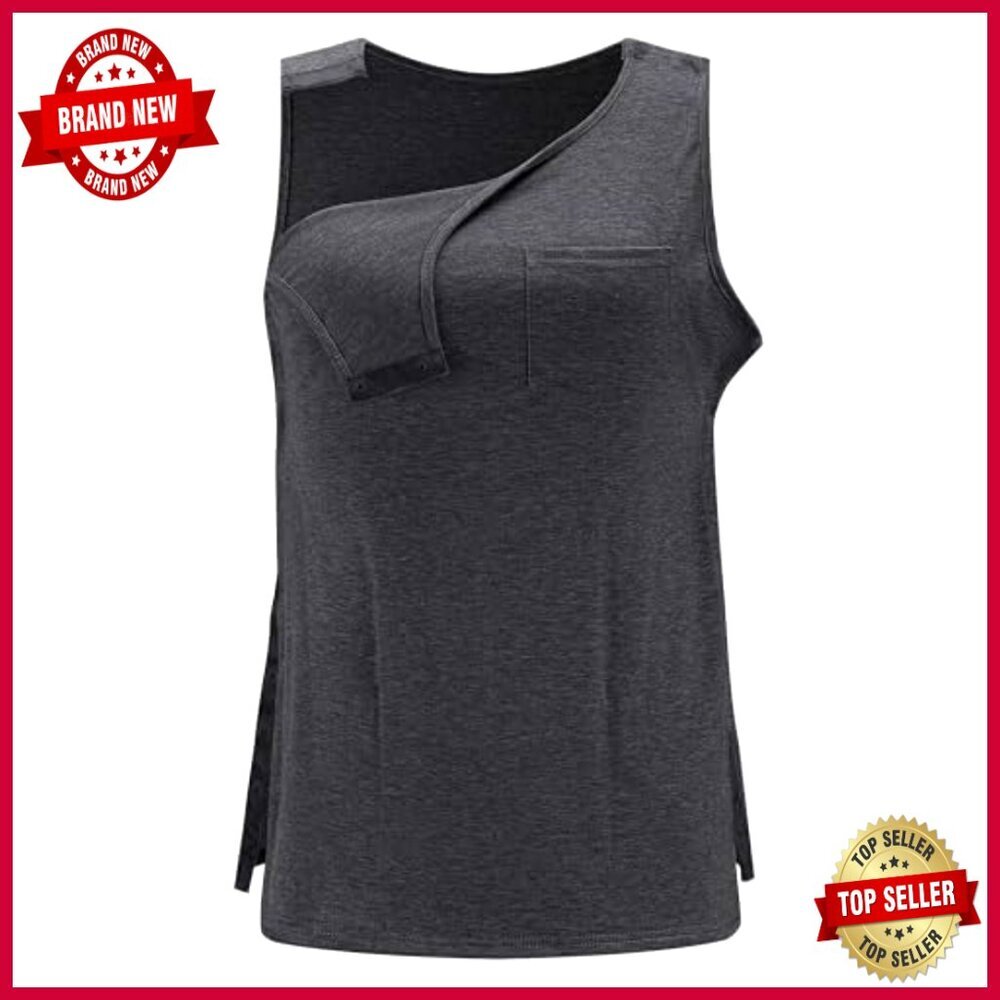 Post Surgery Tank Top with Snap Buttons for Mastectomy Recovery - Picture 5 of 5